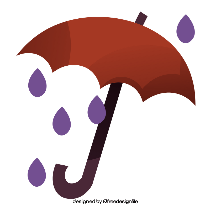 Umbrella and rain clipart