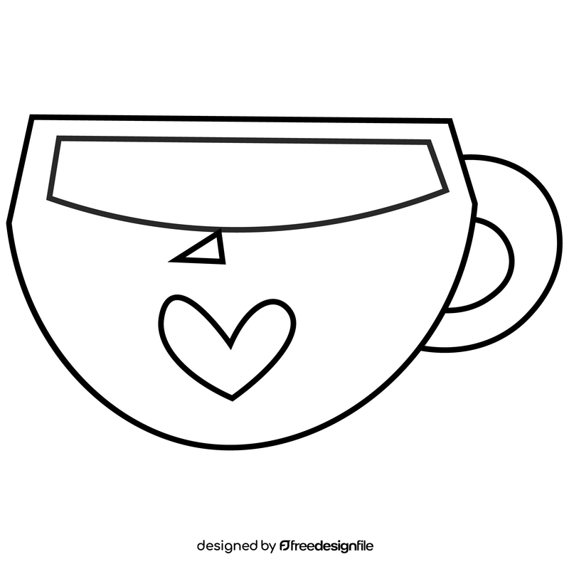 Cartoon mug black and white clipart