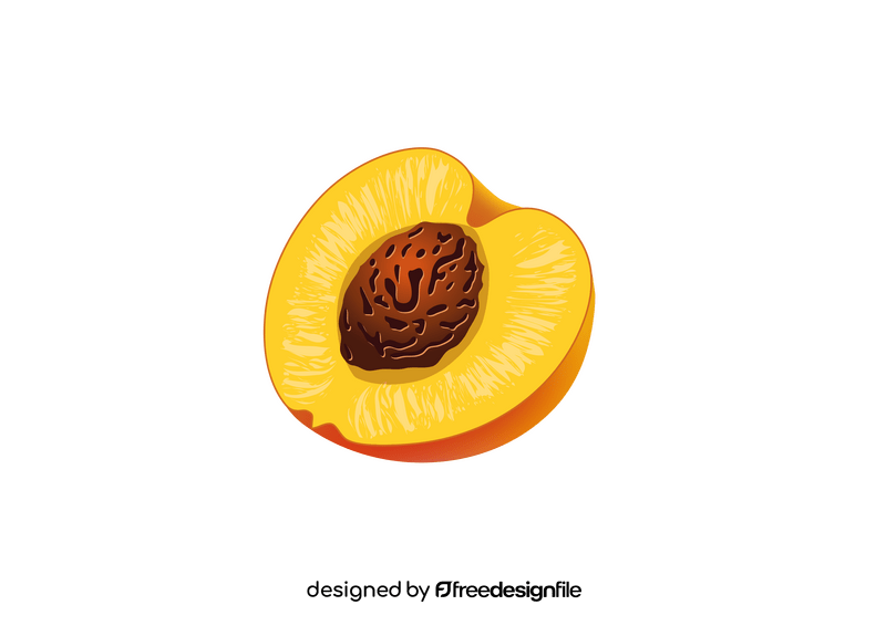 Sliced in Half Peach clipart