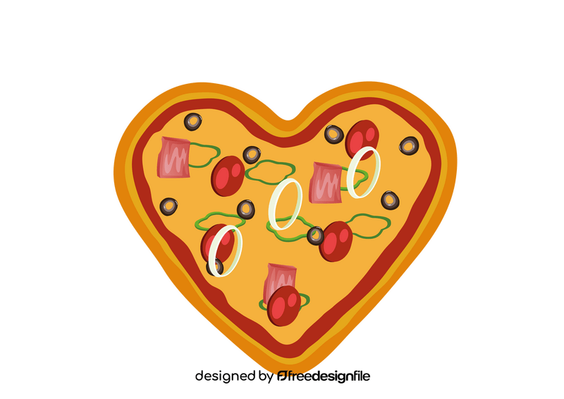 Heart Shaped Pizza clipart