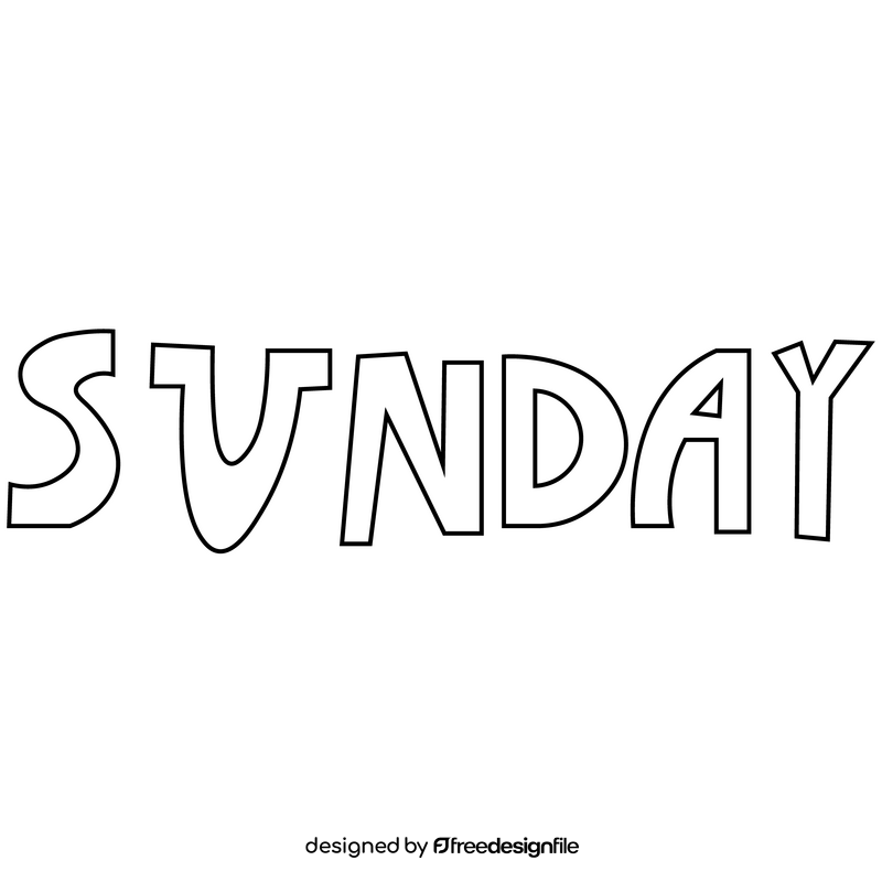 Sunday black and white clipart