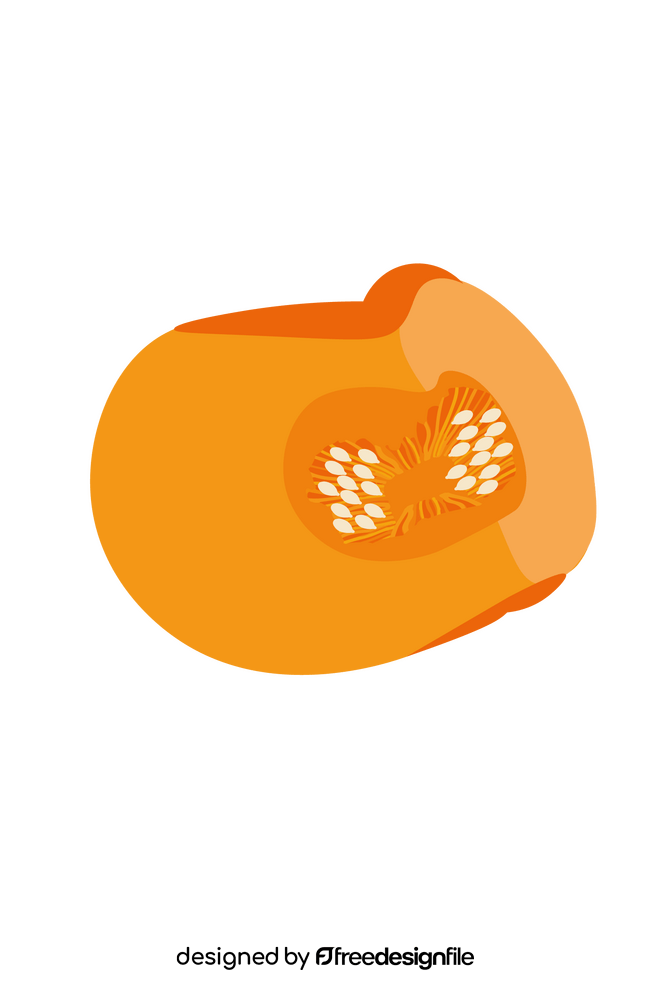 Pumpkin Sliced in a Quarter clipart