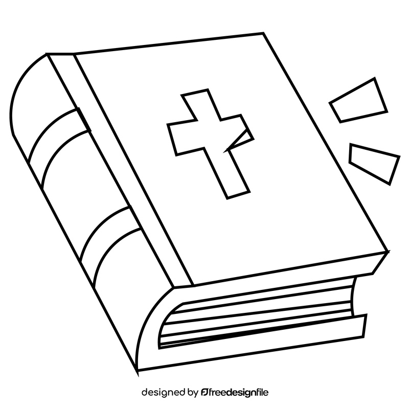 Holy bible book illustration black and white clipart