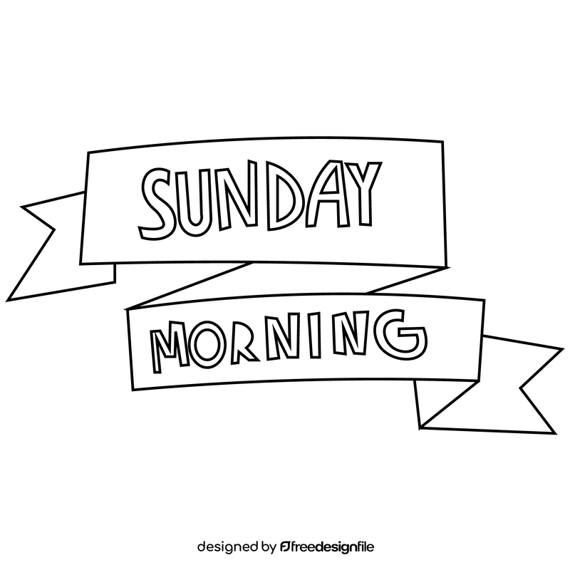 Sunday morning free black and white clipart