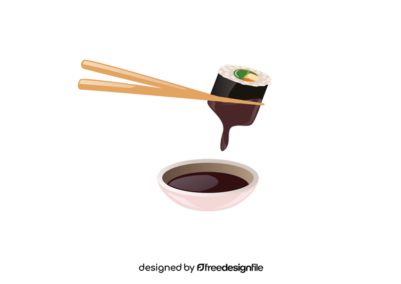 Sushi on a Stick with Sauce clipart