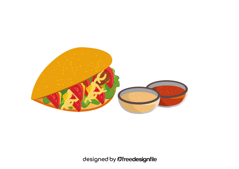 Taco with sauce clipart