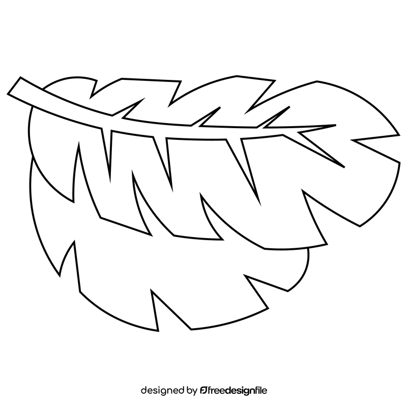 Cartoon tree branch black and white clipart