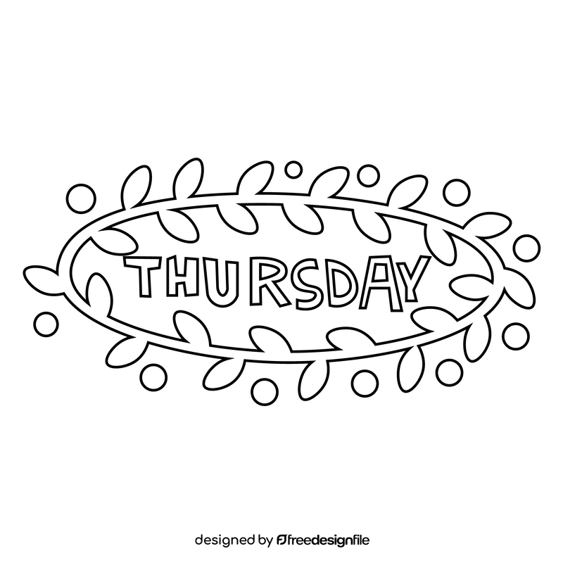 Thursday sign black and white clipart