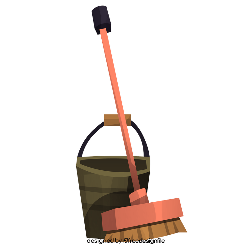 Mop and bucket clipart