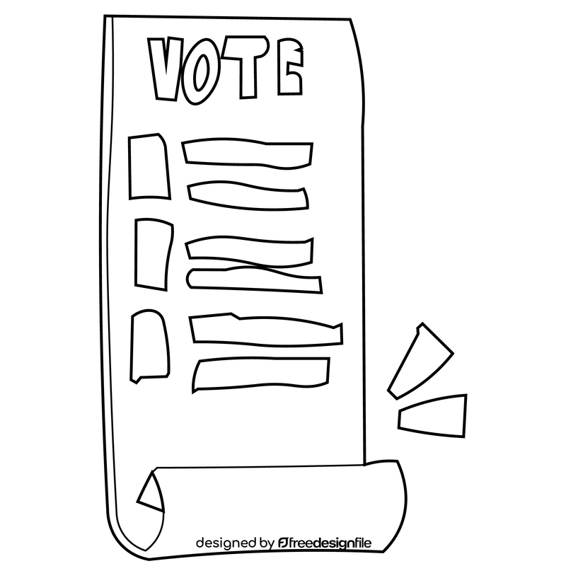 Election illustration, free voting black and white clipart