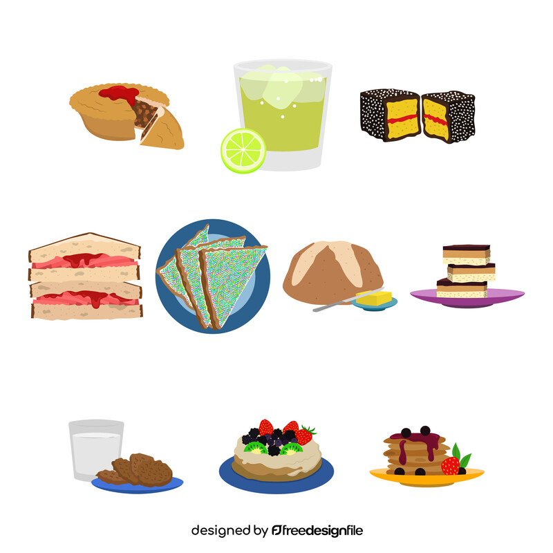 Australian food set vector