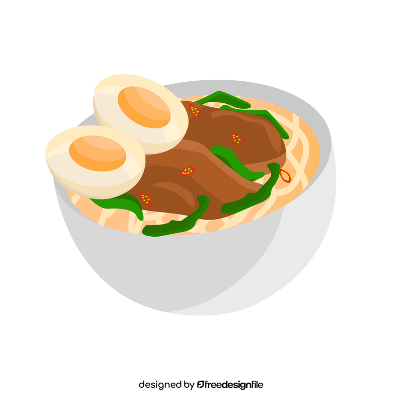 Ramen Japanese noodle soup clipart