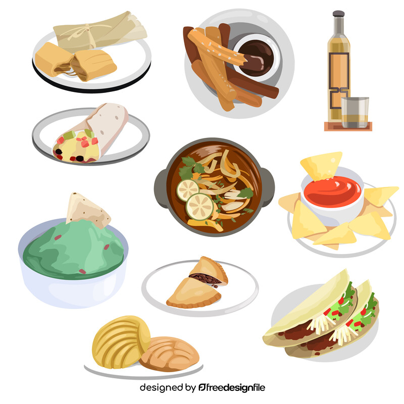 Mexican food set vector