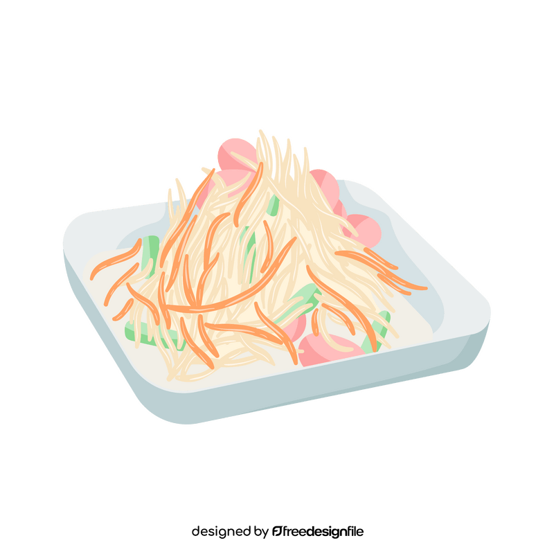 Green papaya salad clipart