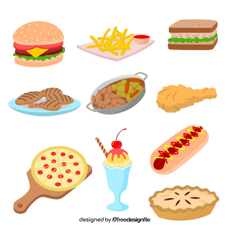 American food set vector