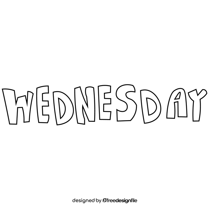 Wednesday black and white clipart