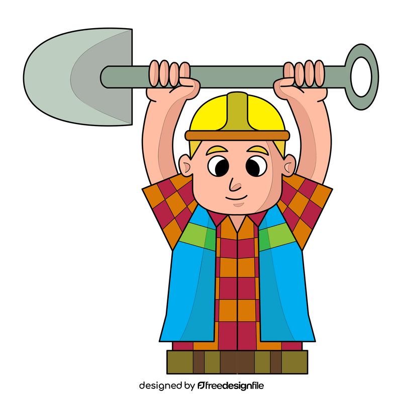 Bob The Builder, Bob with shovel clipart