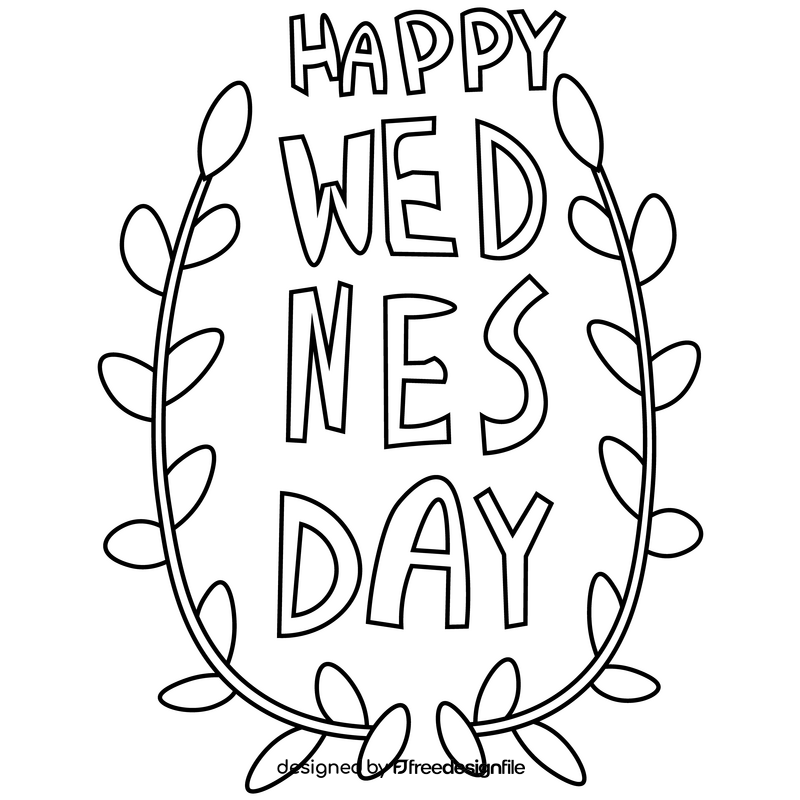 Wednesday sign black and white clipart vector free download