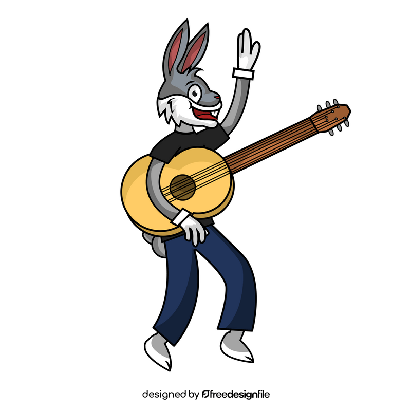 Bugs Bunny with guitar clipart