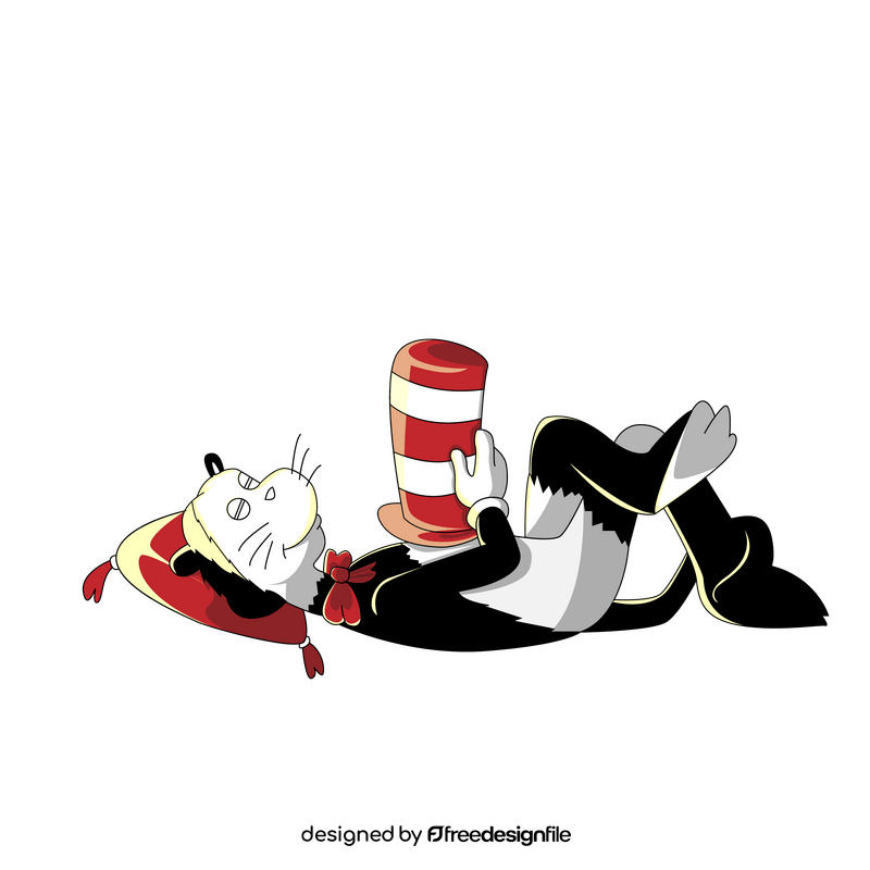 Cat in the Hat sleeping clipart