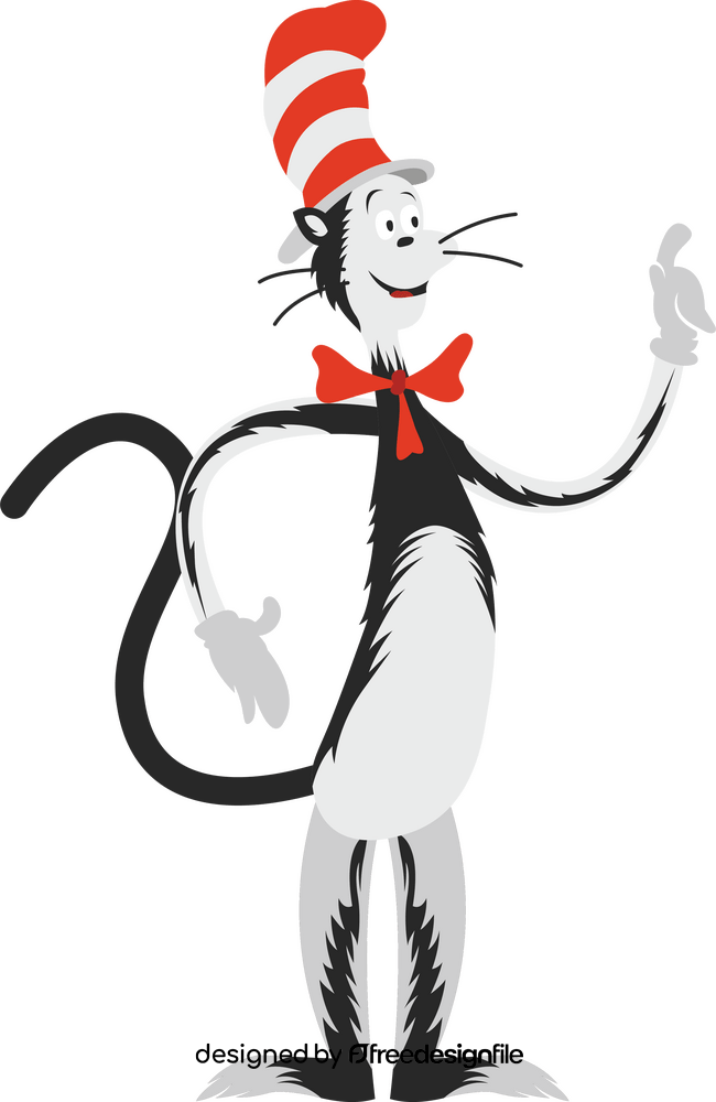 Cat In The Hat cartoon clipart