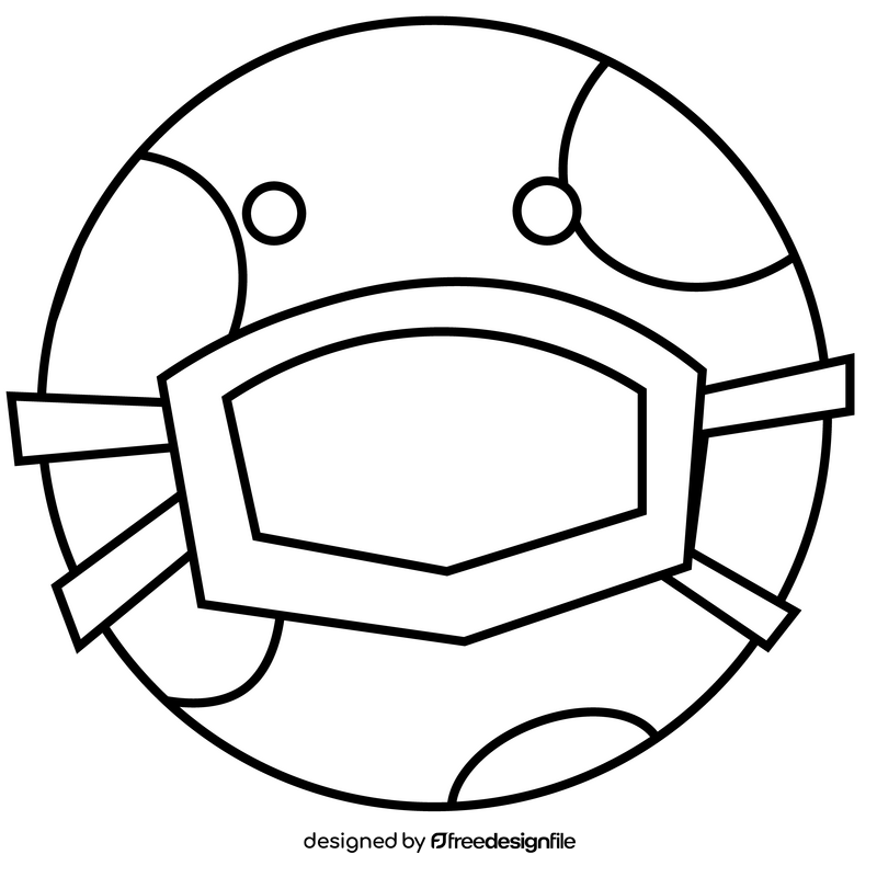 Face mask black and white clipart