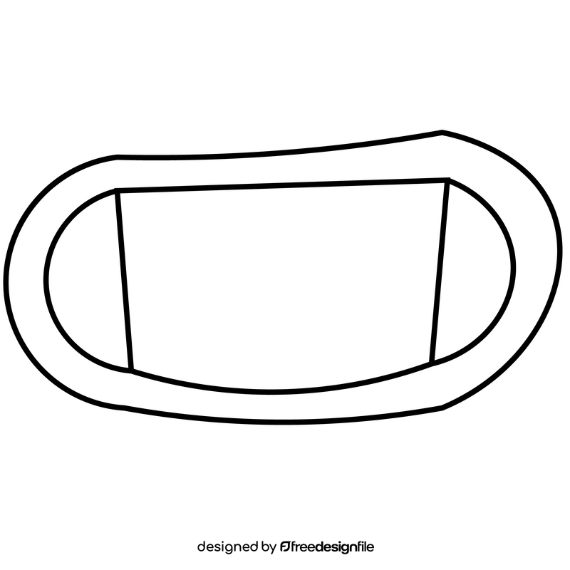 Face mask cartoon black and white clipart