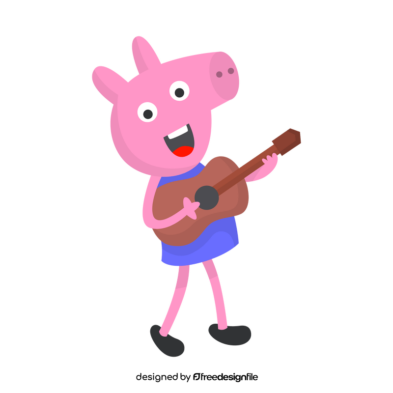 Peppa Pig playing guitar clipart