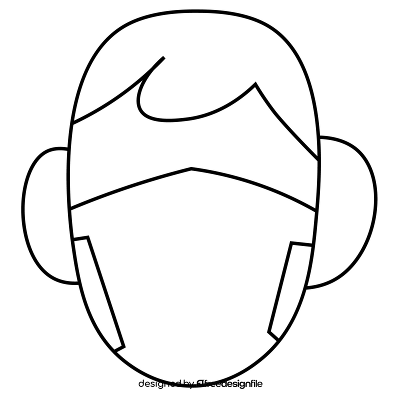 Man with face mask portrait cartoon black and white clipart