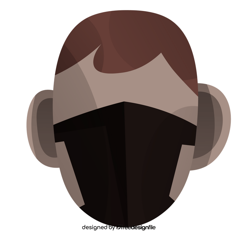 Man with face mask portrait cartoon clipart