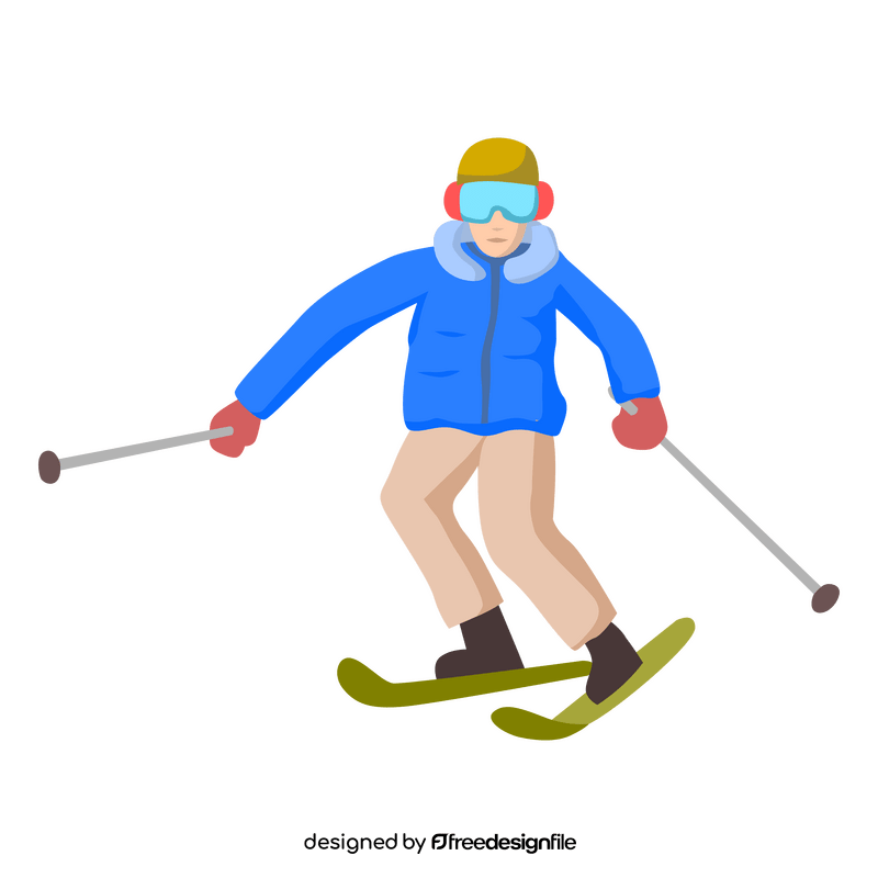 Ice skiing clipart