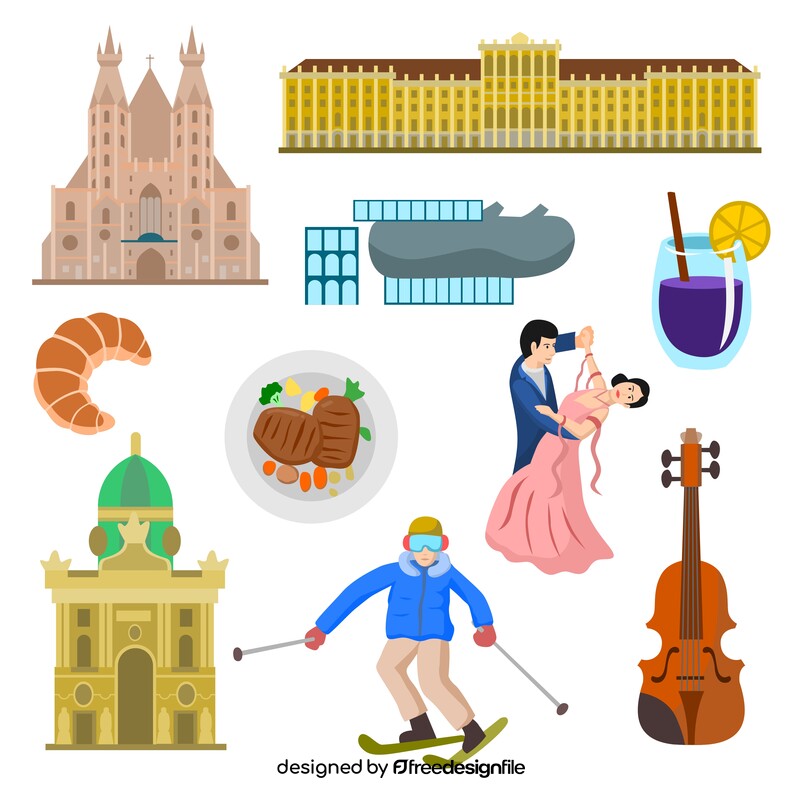 Austria traditional symbols vector