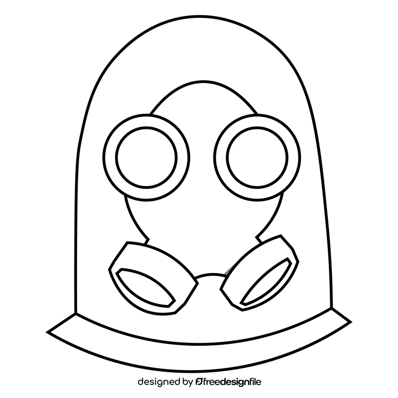Full face mask respirator protection black and white clipart