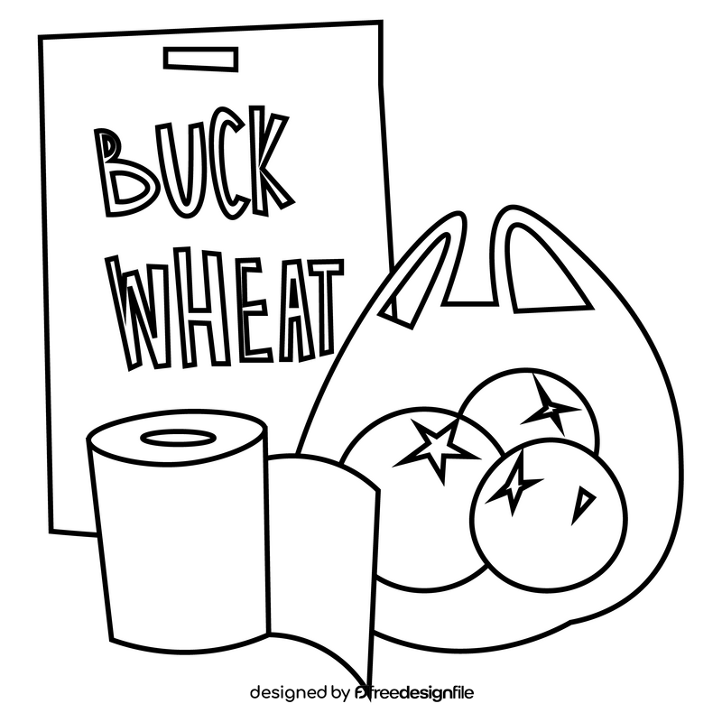 Isolation grocery black and white clipart