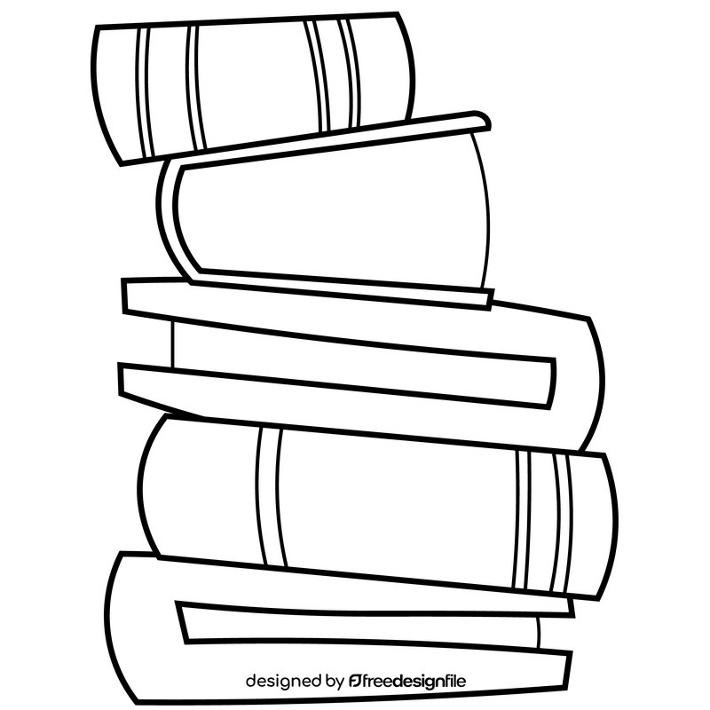 Isolation routine books black and white clipart