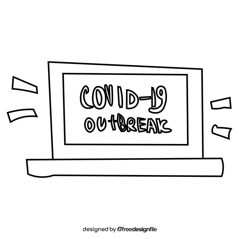 Isolation routine, covid 19 outbreak black and white clipart