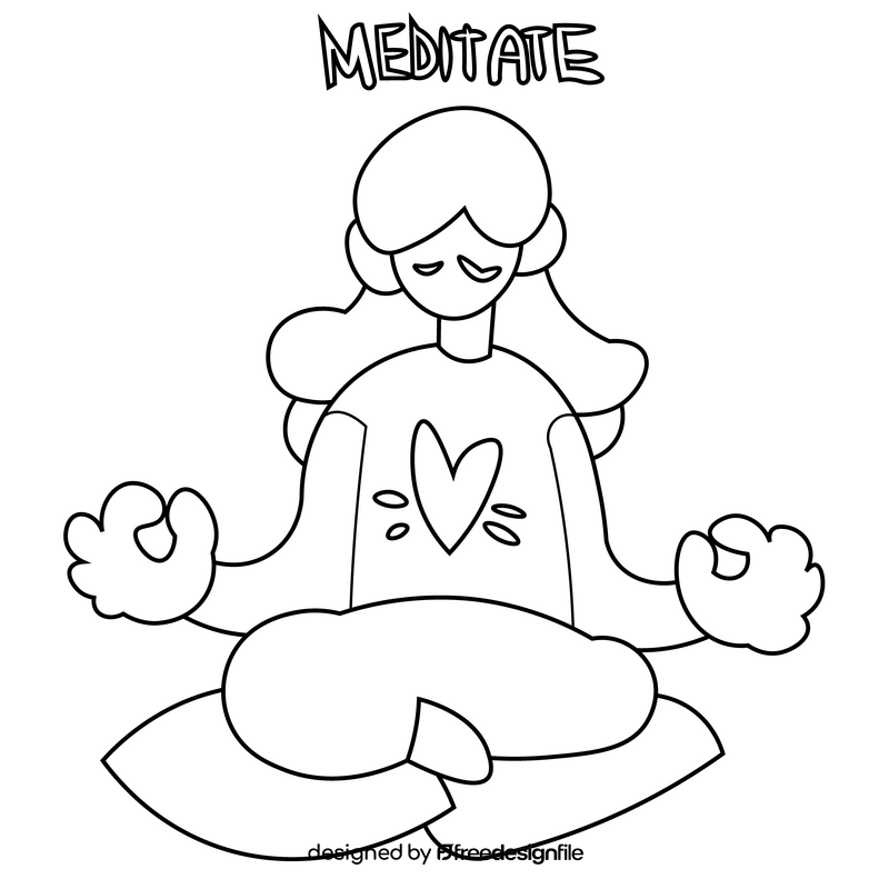 Isolation routine meditate black and white clipart