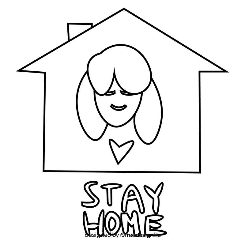 Isolation routine, stay home black and white clipart