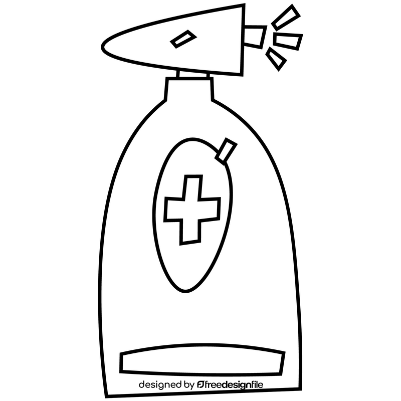 Medical disinfectant spray black and white clipart