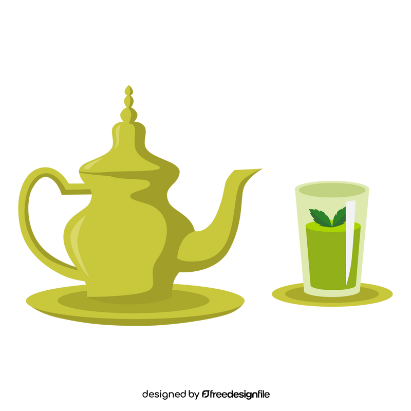 Moroccan mint tea clipart