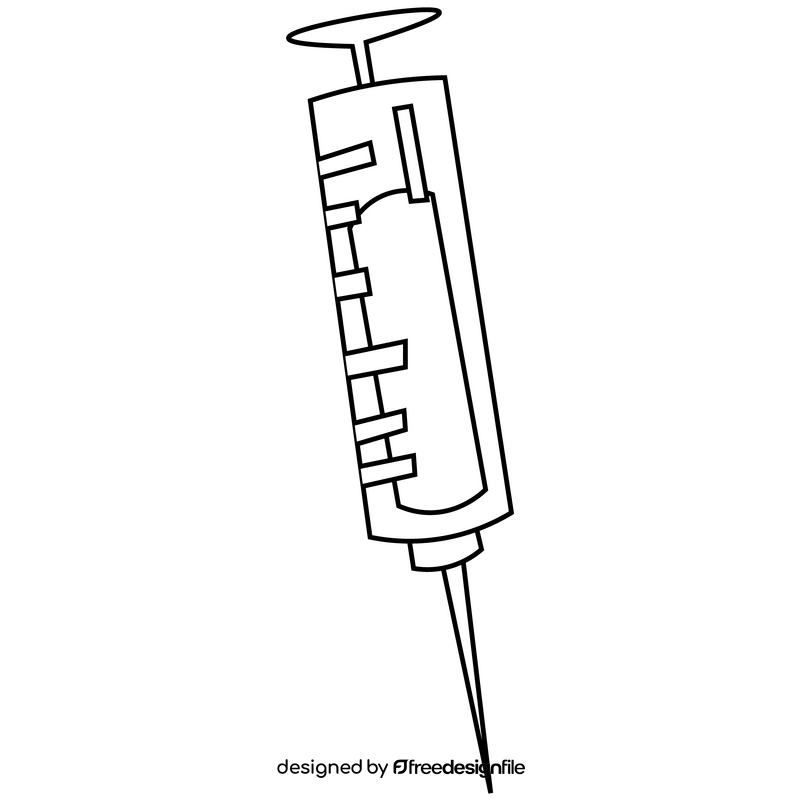 Coronavirus vaccine black and white clipart