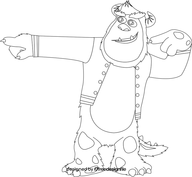 Sullivan Disney Monsters Inc black and white clipart vector free download