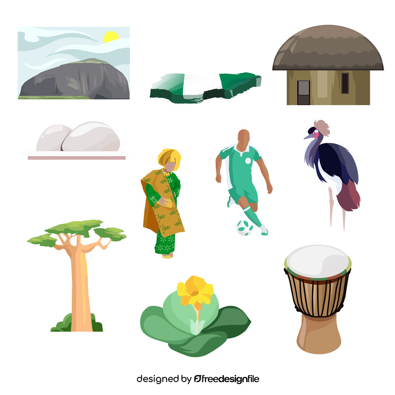 Nigeria traditional symbols vector