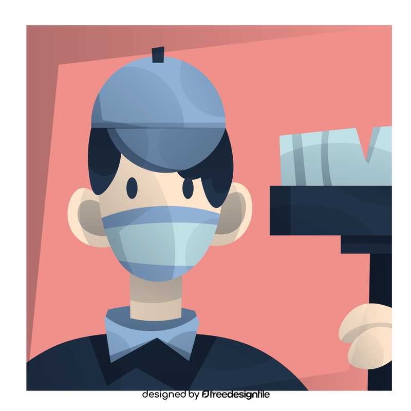 Personnel cleaning worker during coronavirus pandemic clipart