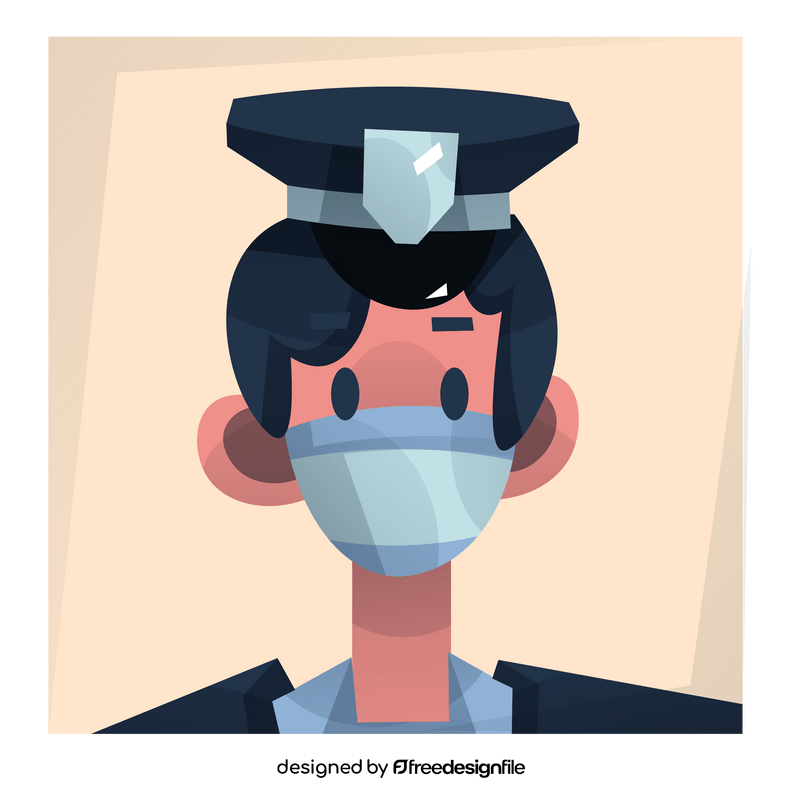 Personnel policeman during coronavirus pandemic clipart