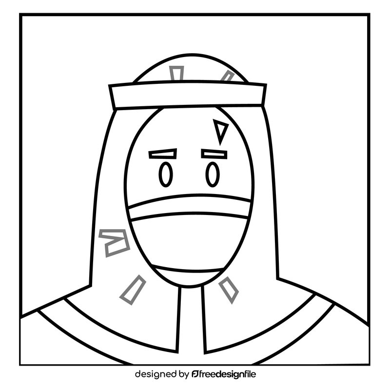 Personnel with protection suit black and white clipart