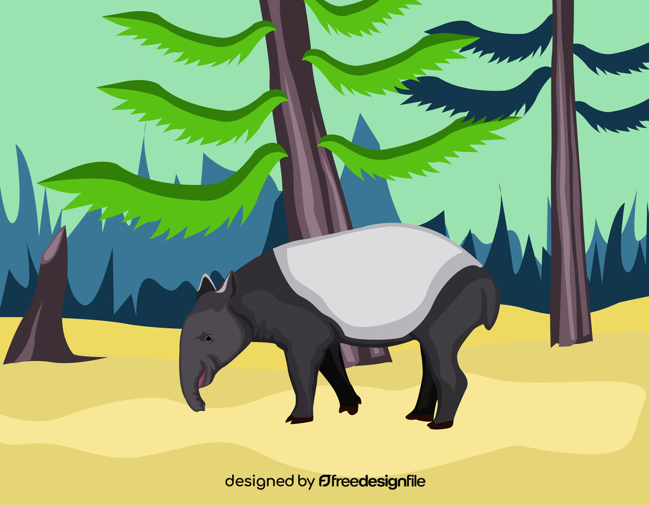Cartoon tapir vector image