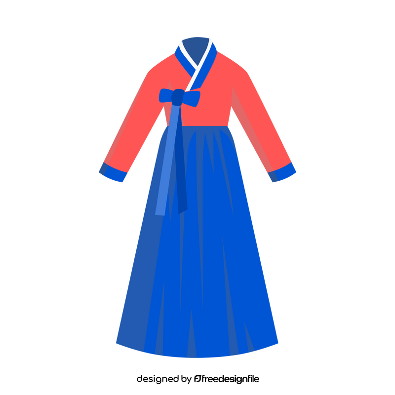 Hanbok traditional Korean dress clipart