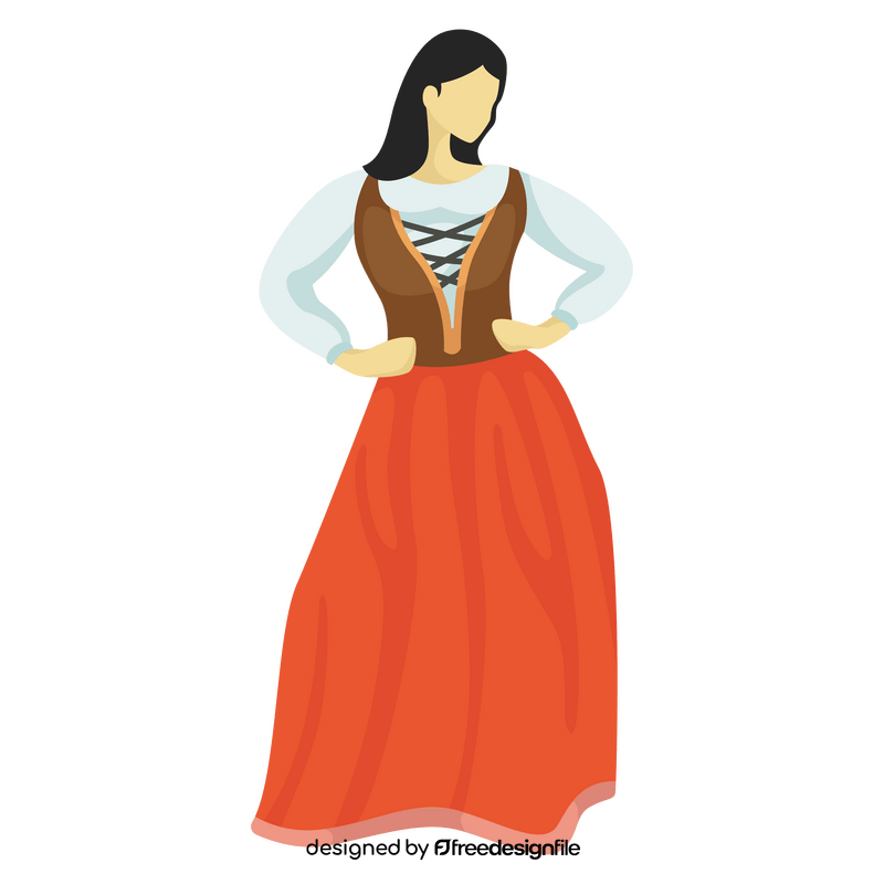 Switzerland traditional dress clipart