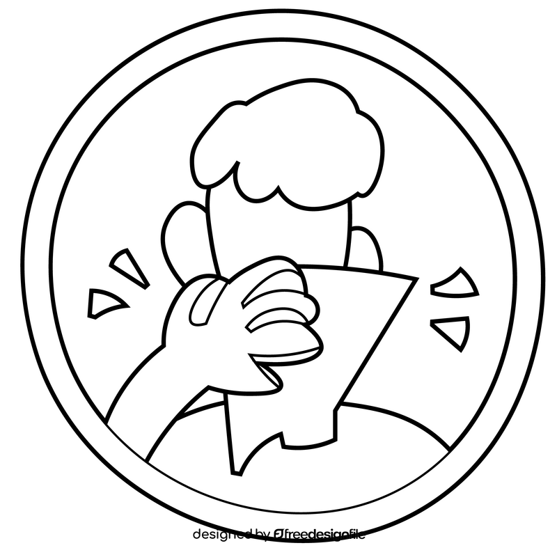 Cough and sneeze into the tissue black and white clipart